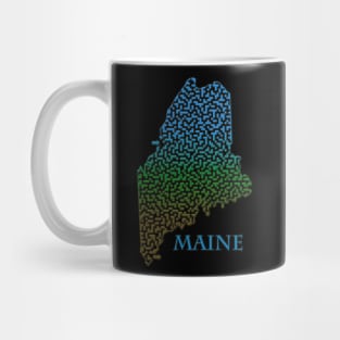 State of Maine Colorful Maze Mug